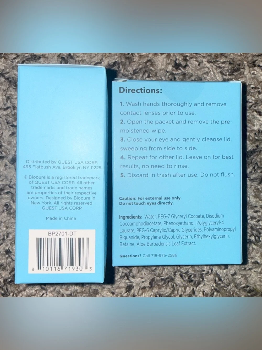 2 boxes of 15 pieces each - Eyelid Cleansing Wipes - Blue Pocket